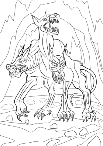 Cerberus From Monsters Coloring Page